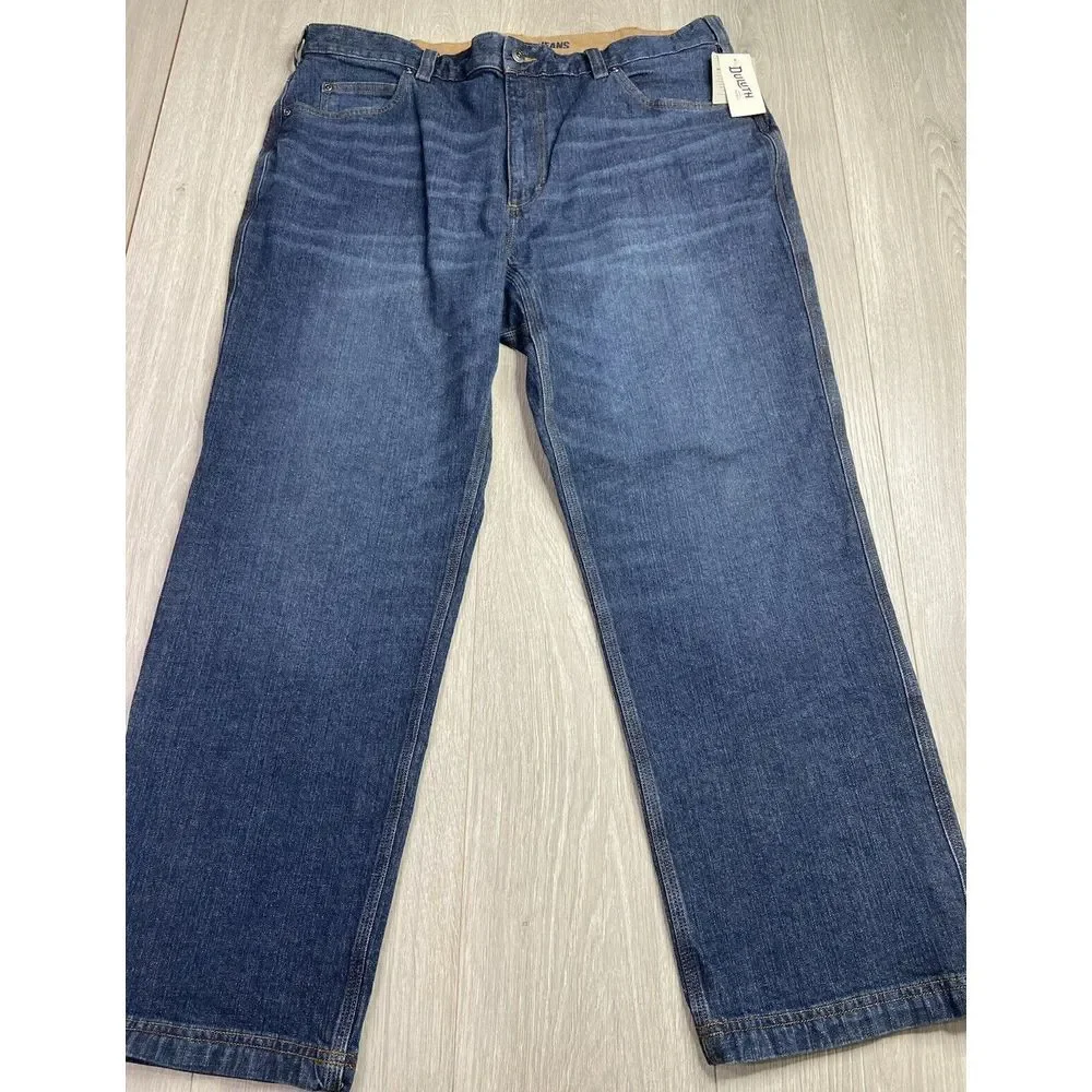 Duluth Trading Jeans Mens 40x30 Blue Flex Ballroom Relaxed Straight Stretch Work